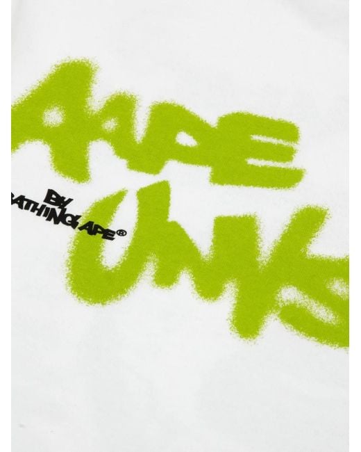 Aape By A Bathing Ape White Graphic-Print T-Shirt for men