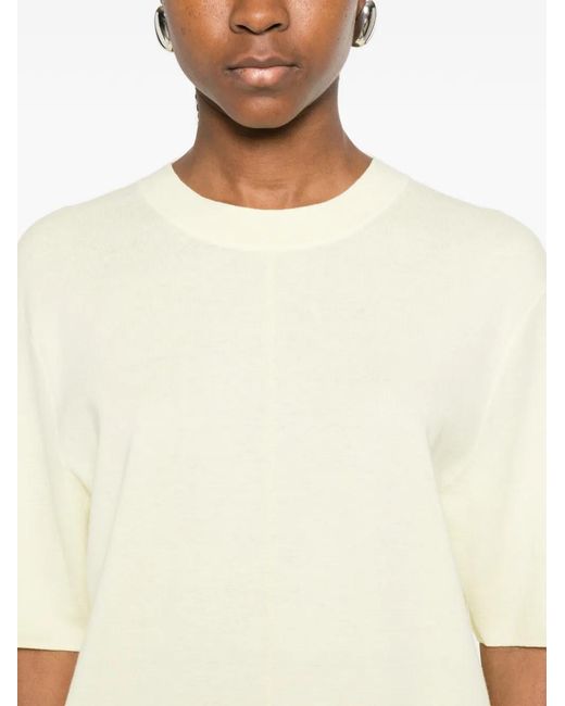 Bompard Natural Crew-Neck Short-Sleeve Top