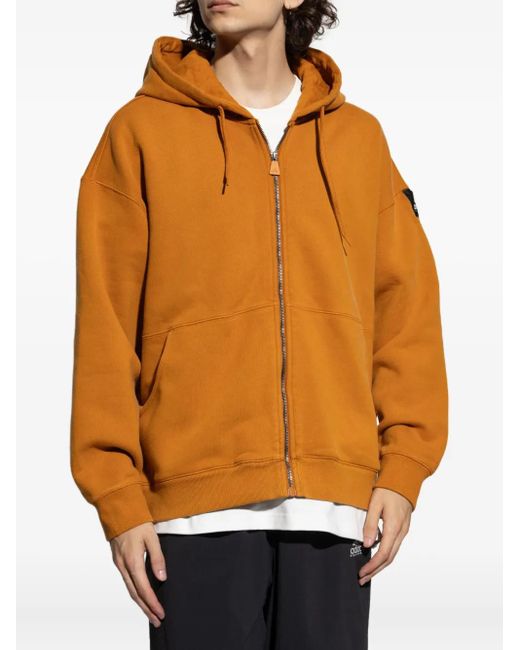 Adidas Orange Logo-Appliqué Zip-Up Hoodie for men