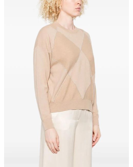 Peserico Natural Diamond-Pattern Sweater