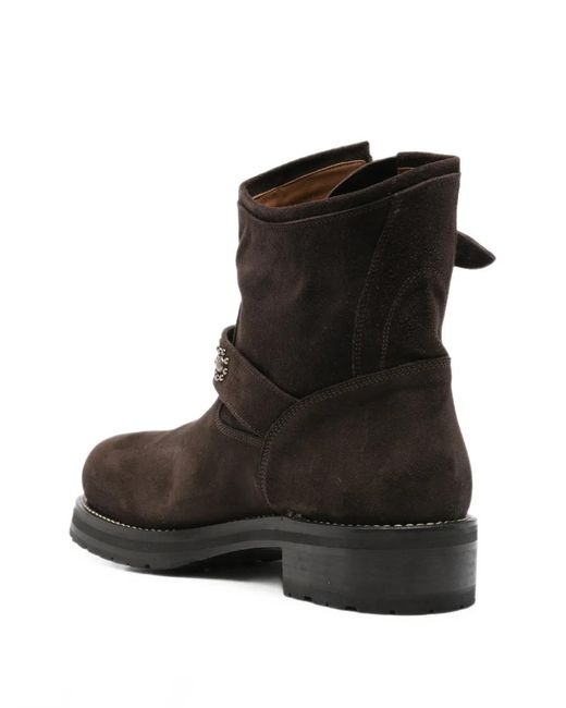 Second/Layer Black Buckled Studded Boots for men