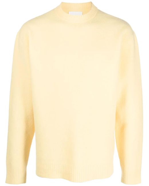 Jil Sander Yellow Ribbed-Trim Wool Jumper for men