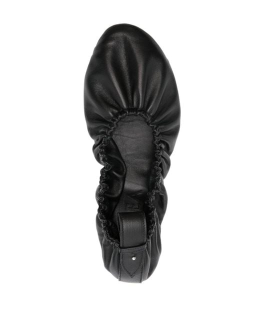 MEDEA Black Leather Ballerina Shoes