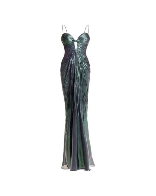 Maria Lucia Hohan Green Robe Longue Mirren À Détail Torsadé