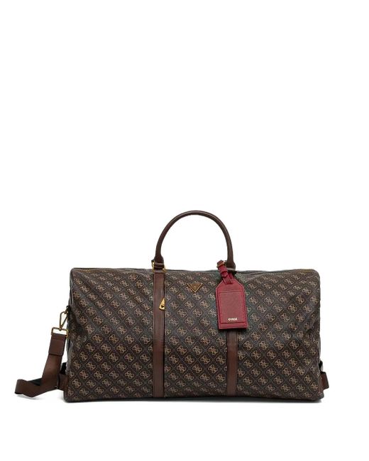 Guess Brown Pisa Logo 4G Logo-Plaque Holdall for men