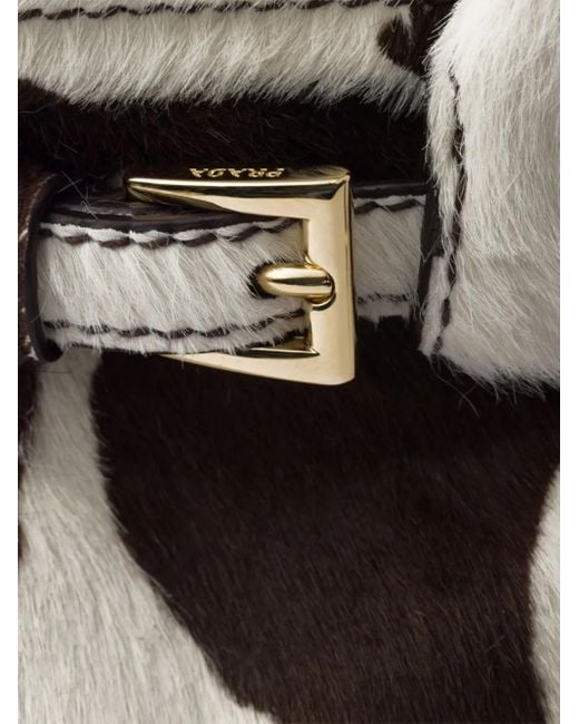 Prada White Mini Leather Printed Bonnie Shoulder Bag
