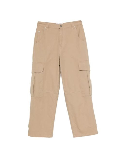 AMI White Panelled Straigh-Leg Cargo Pants for men