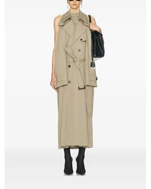 Balenciaga Natural Trench-Style Halterneck Dress