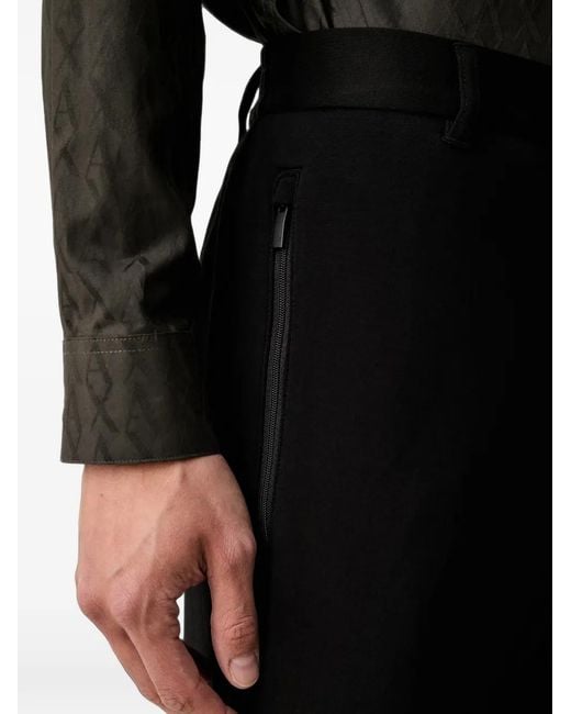ARMANI EXCHANGE Black Straight-Leg Trousers for men