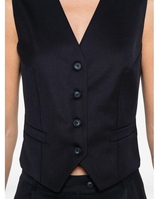 MEDEA Blue Button-Front Waistcoat