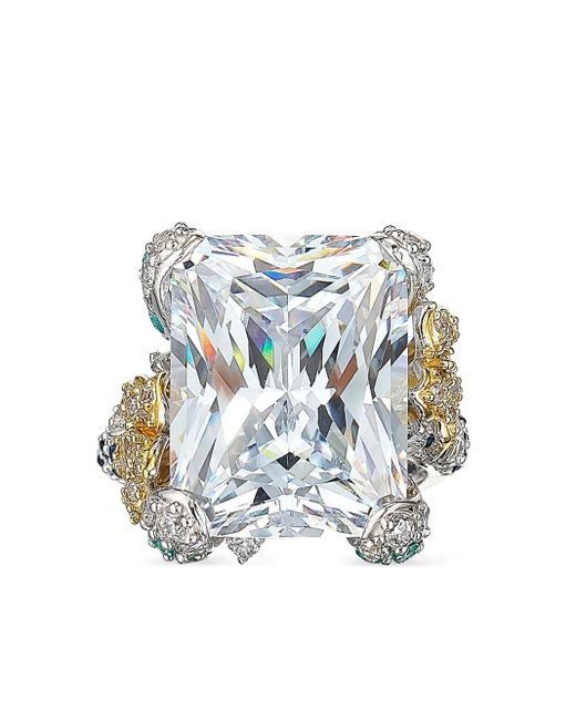 Anabela Chan White 18Kt Vermeil Diamond Cinderella Gemstone Ring