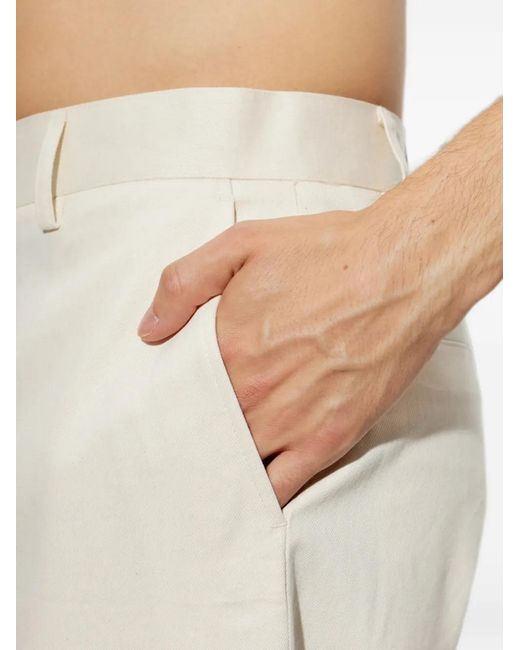 Palm Angels White Press-Stud Straight-Leg Trousers for men