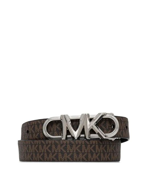 MICHAEL Michael Kors Black Logo-Buckle Belt