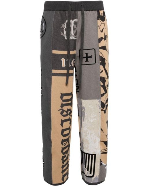 Children of the discordance Gray Graphic-print Cotton-blend Track Pants for men