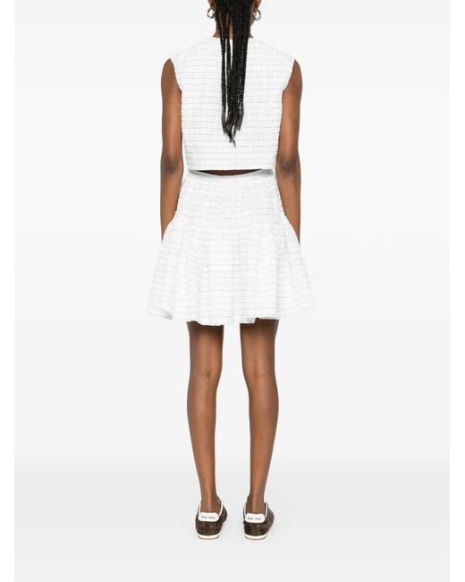 Maje White Short Flared Open-Back Dress