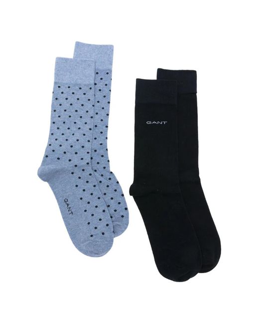 Gant Blue Polka-Dot Logo-Print Socks for men