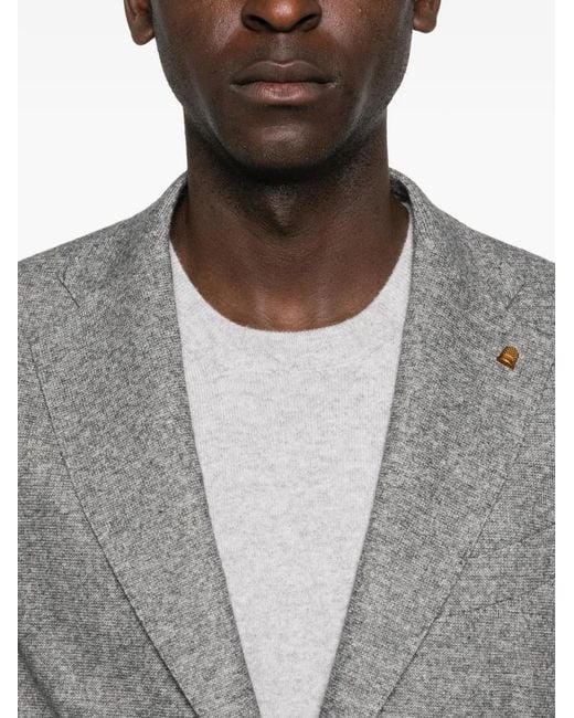Latorre Gray Notched-Lapel Single-Breasted Blazer for men