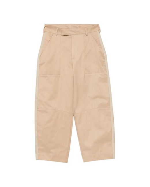 ViCOLO White Side-Stripe Wide-Leg Trousers