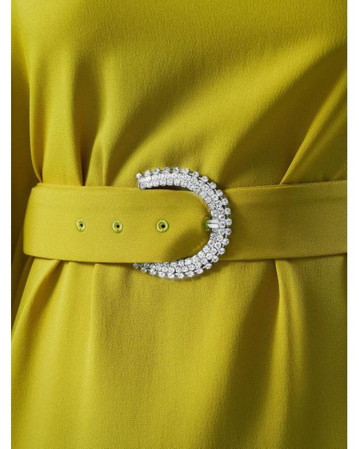 ‎Taller Marmo Yellow Tanning Belted Kaftan Midi Dress