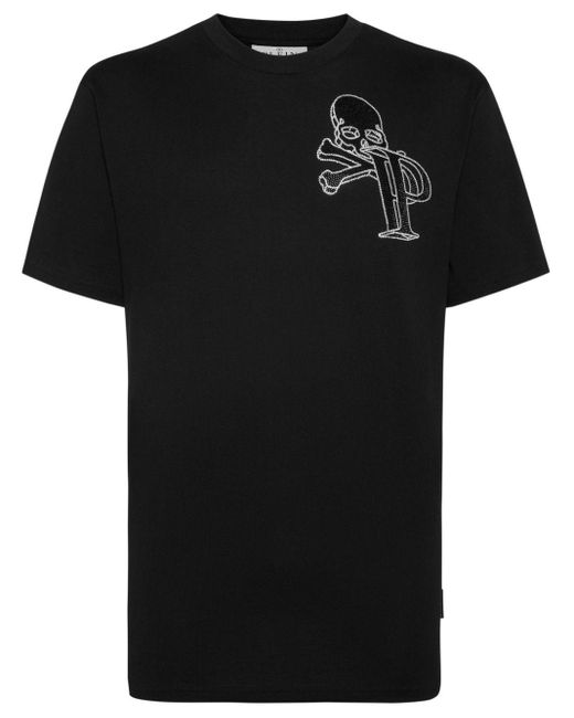 Philipp Plein T-Shirt mit Strassverzierung in Black für Herren