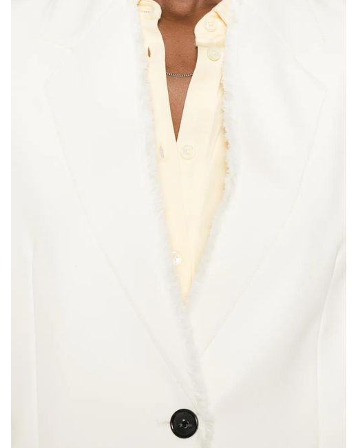 Totême White Fringed-Trim Blazer