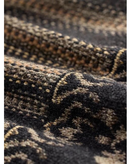 RRL Gray Striped Fringed Coat