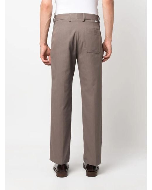 Acne Gray Straight-Leg Tailored Trousers for men