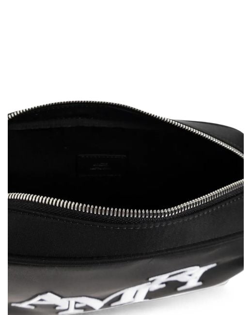Amiri Black Staggered Logo-Embroidered Messenger Bag for men