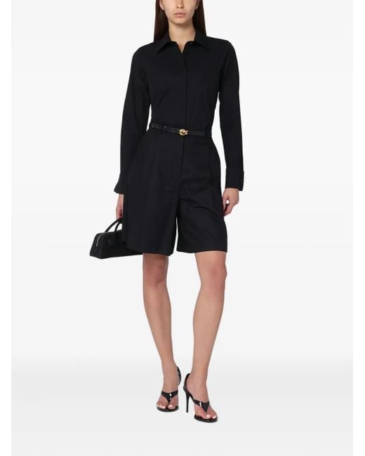 Max Mara Black Embroidered-Logo Long-Sleeve Shirt