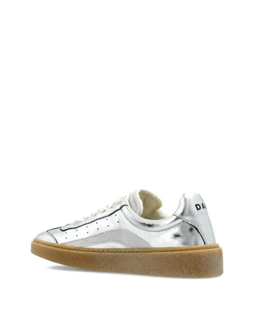 DSquared² White Rider Lace-Up Leather Sneakers
