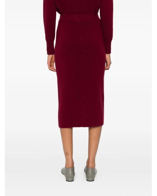 Daniele Fiesoli Midi-Kokerrok Van Merino-Kasjmierblend in het Red