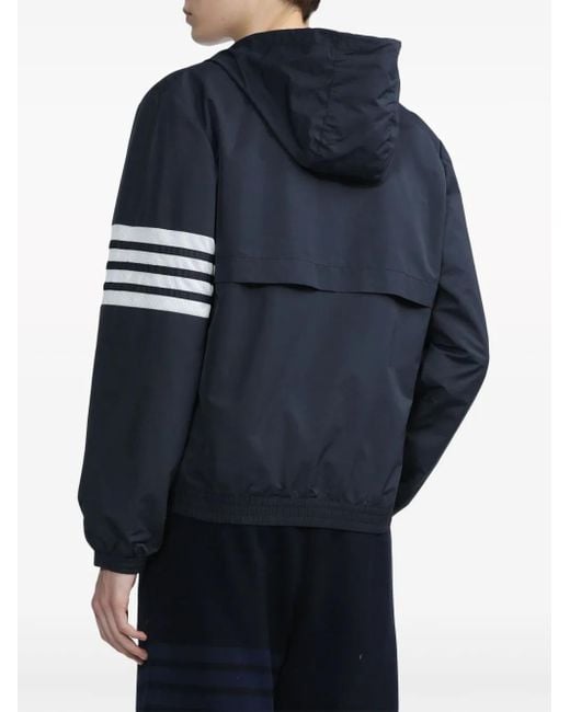 Thom Browne Black 4-bar Stripe Hooded Jacket for men
