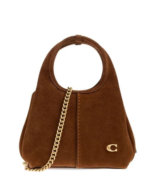 COACH Brown Chain Leather Tote Bag