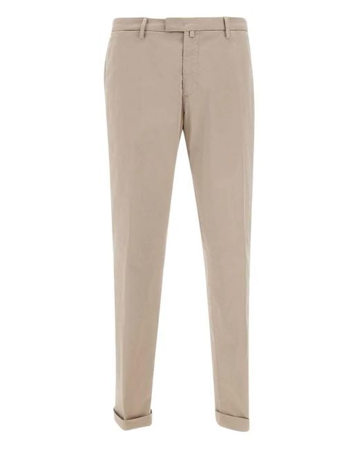 Briglia 1949 Natural Belt Loops Turn-Up Trousers for men