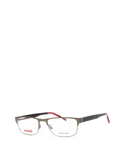 HUGO White Rectangle-Frame Glasses for men