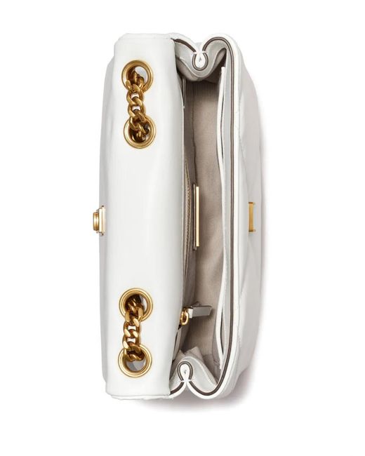 Tory Burch White Quilted Small Leather Shoulder Bag For Ss24
