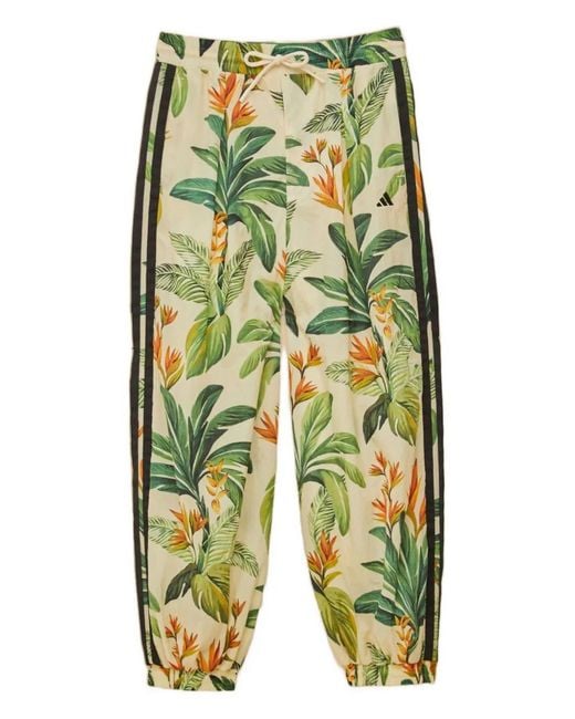 Farm Rio Green X Adidas Tropical Breeze-Print Trousers