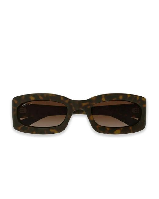 Gucci Brown Tortoiseshell Rectangle Sunglasses for men