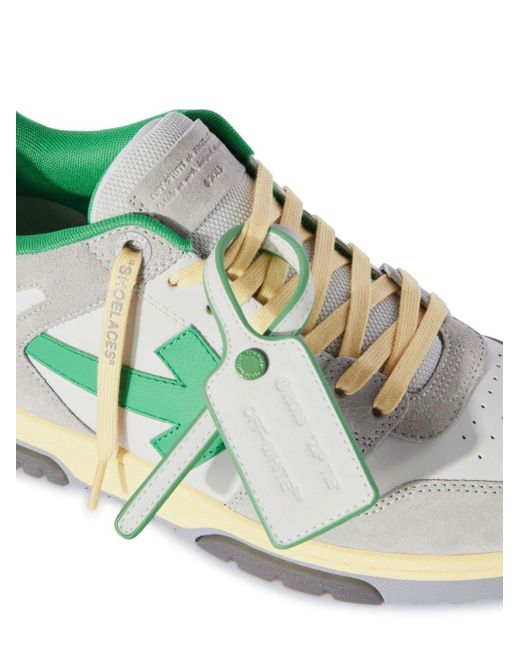 Off-White c/o Virgil Abloh Out Of Office Sneakers Met Colourblocking in het Green voor heren