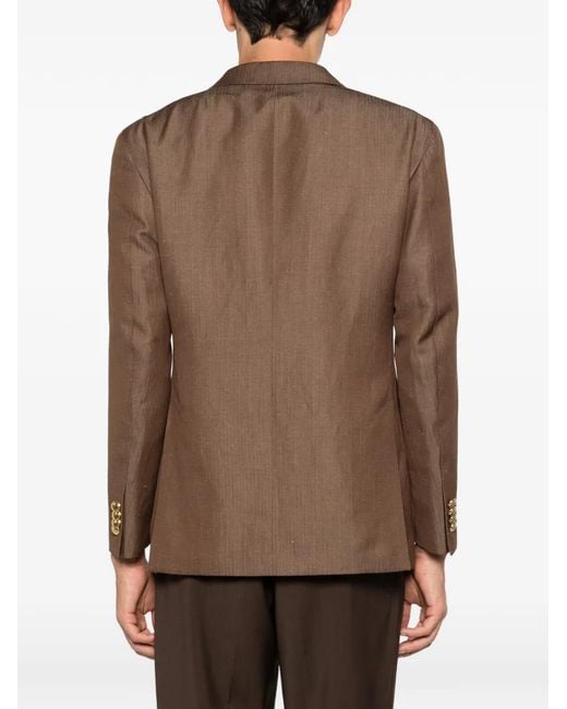Gabriele Pasini Brown Blazer À Double Boutonnage Avec Poches Avant for men