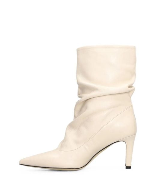 The Seller Natural Slouchy Pointed-Toe Ankle Boots