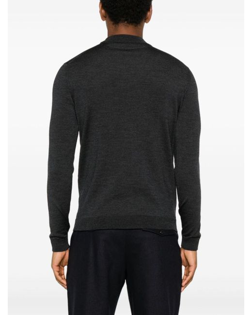 Roberto Collina Black Merino Wool Sweater for men