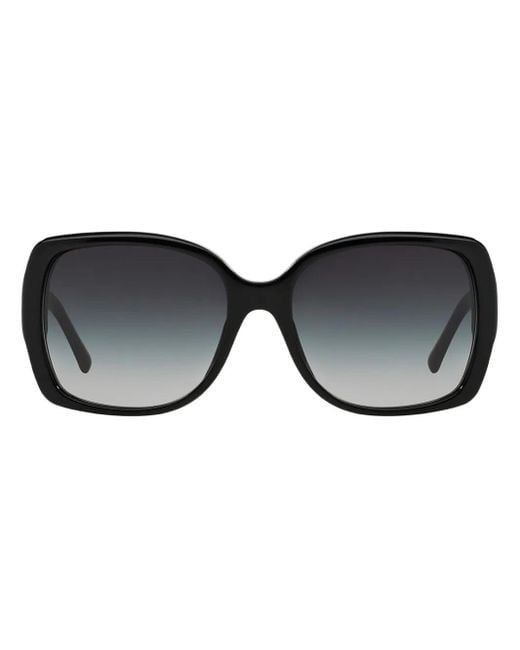 Lunettes De Soleil Oversize À Carreaux Burberry en coloris Black