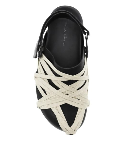 Rick Owens White Leather Loafers With Crisscross Detail for men