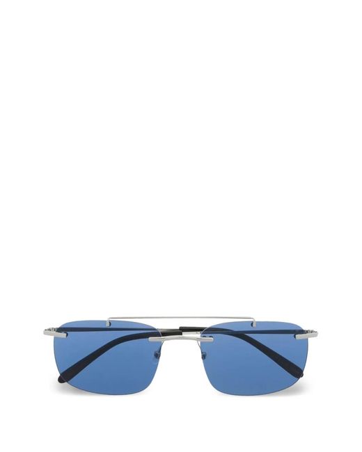 Eytys Blue Rimless Square Sunglasses