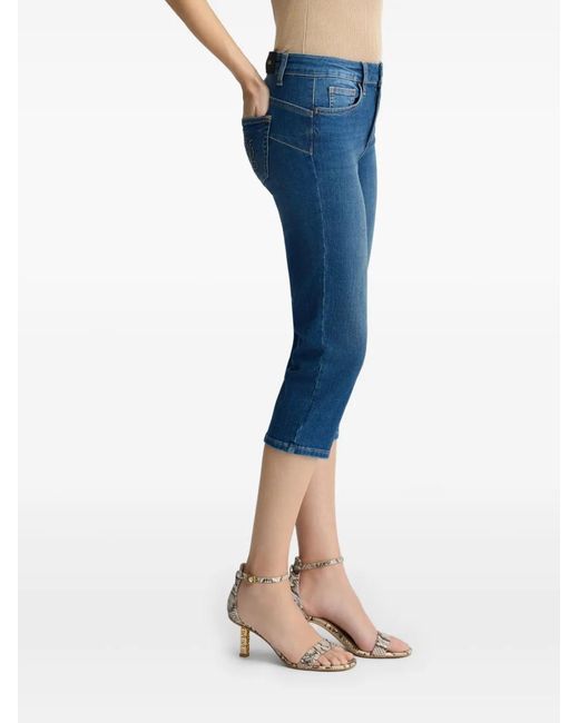 Liu Jo Blue Mid-Rise Capri Jeans
