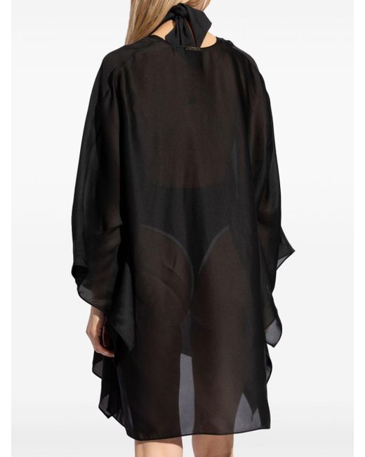 La Perla Black Semi-sheer Silk Beach Dress