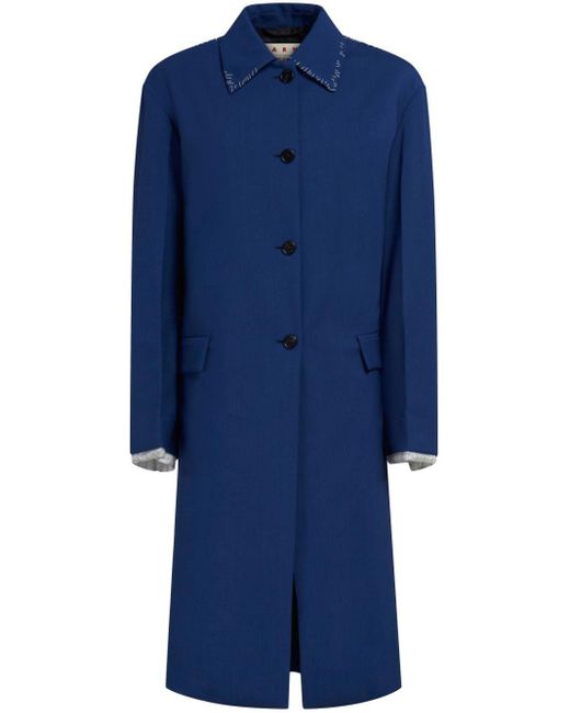 Abrigo con botones y costuras en contraste Marni de color Blue