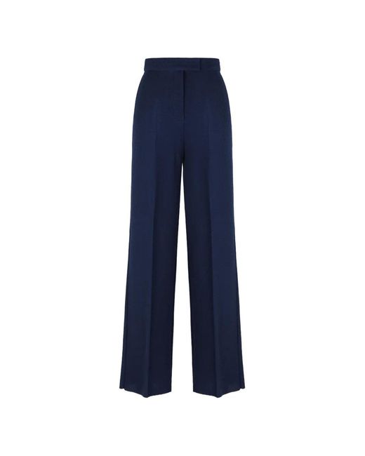 Max Mara Blue Concealed-Fastening Trousers