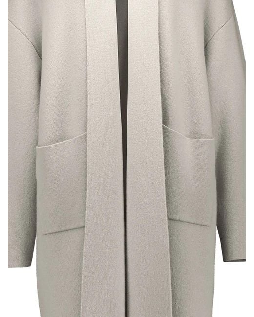 Allude Gray Patch-Pocket Knit Coat